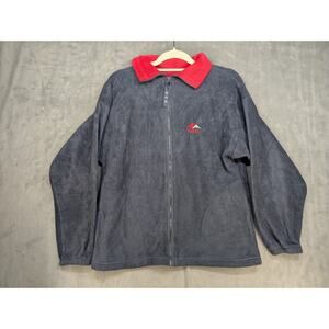 Vintage Vail Colorado Mountains Skiing Blue Red Full Zip Fleece Med Made USA